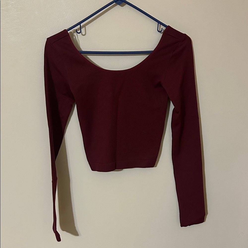 Wild Fable Maroon Long Sleeve seamless top S nwt
